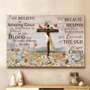 Christian Daisy Field Cardinal I Still Believe In Amazing Grace Jesus Canvas Wall Art