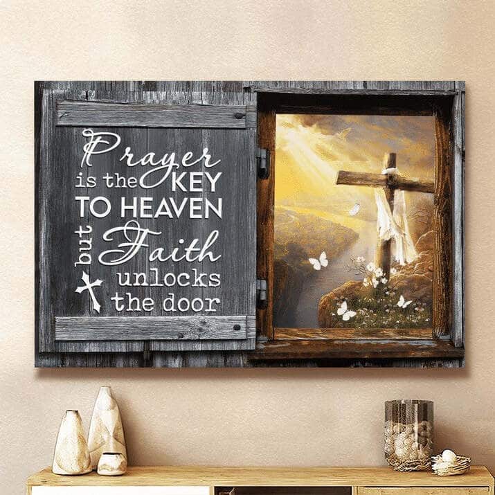 Christian Canvas Wall Art Prayer Is The Key To Heaven Jesus Christian Canvas Wall Art Prayer Is The Key To Heaven Jesus