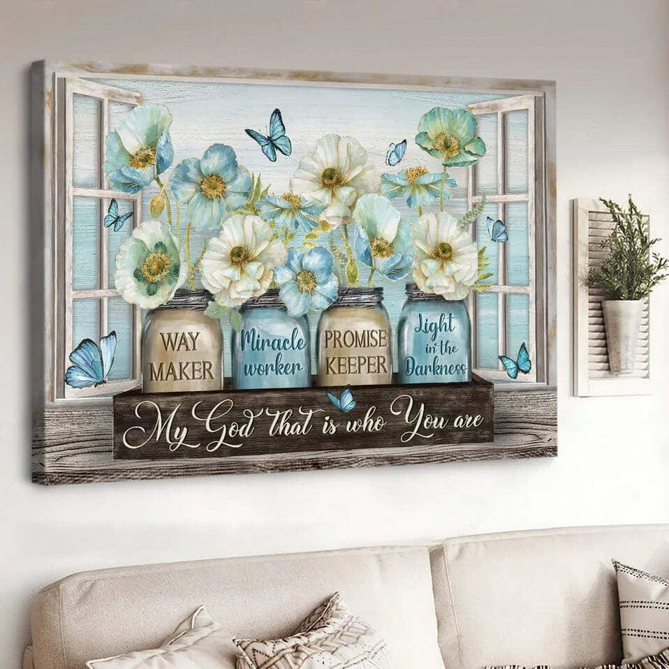 Christian Canvas Wall Art Way Maker Miracle Worker