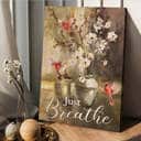 Christian Canvas Wall Art Paper Flower Just Breathe Christian Canvas Wall Art Paper Flower Just Breathe