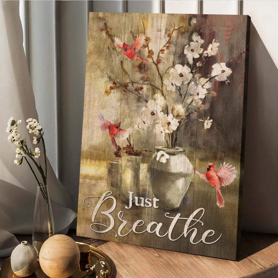 Christian Canvas Wall Art Paper Flower Just Breathe Christian Canvas Wall Art Paper Flower Just Breathe
