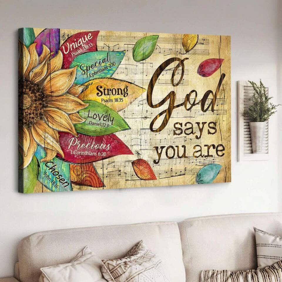 Christian God Says You Are Canvas Wall Art Sunflower Flower Christian God Says You Are Canvas Wall Art Sunflower Flower