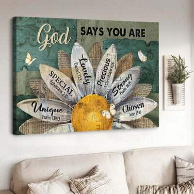 Christian God Says You Are Canvas Wall Art Unique