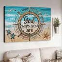 Christian God Says You Are Canvas Wall Art Sea Turtle