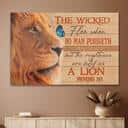Christian Canvas Wall Art Lion The Wicked Flee When No Man Pursueth Christian Canvas Wall Art Lion The Wicked Flee When No Man Pursueth
