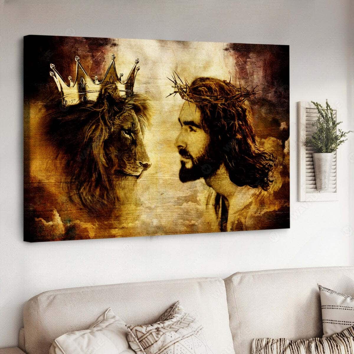Christian Canvas Wall Art Lion Of Judah Faith Fear Jesus Christian Canvas Wall Art Lion Of Judah Faith Fear Jesus