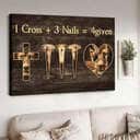 Christian Canvas Wall Art 1 Cross 3 Nails 4 Given Christian Canvas Wall Art 1 Cross 3 Nails 4 Given