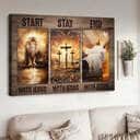 Christian Canvas Wall Art Start Stay End With Jesus