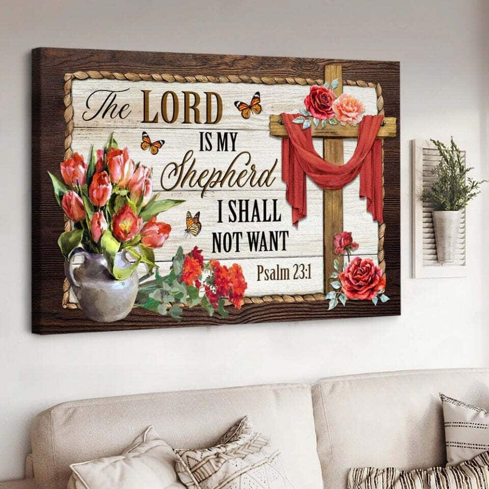 Christian Canvas Wall Art Psalm 23:1 The Lord Is My Shepherd Christian Canvas Wall Art Psalm 23:1 The Lord Is My Shepherd