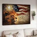 Christian Lion American Flag Cross Canvas Wall Art Christian Lion American Flag Cross Canvas Wall Art
