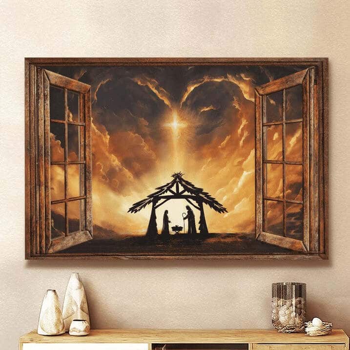 Cross Light On The Sky Jesus Canvas Wall Art