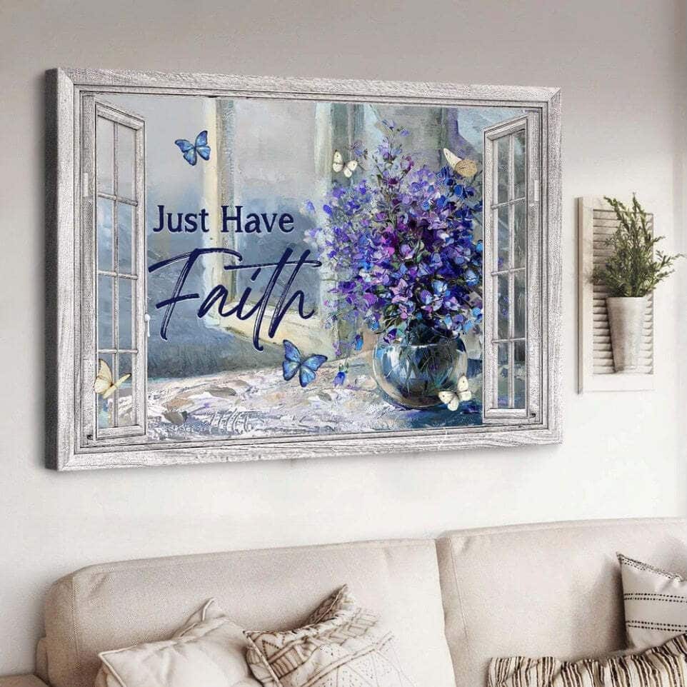 Flower Crystal Vase Just Have Faith Canvas Wall Art Flower Crystal Vase Just Have Faith Canvas Wall Art