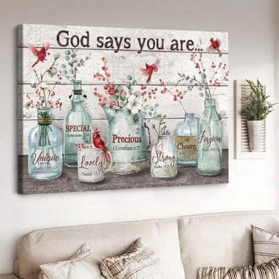 Baby Flower God Says You Are Unique Canvas Wall Art