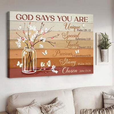 Baby Cotton Flower God Says You Are Canvas Wall Art