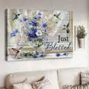 Blue Daisy Hummingbirds Just Blessed Canvas Wall Art Blue Daisy Hummingbirds Just Blessed Canvas Wall Art