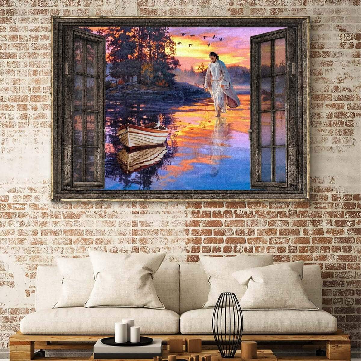 Jesus Walking On Water Canvas Wall Art Christian Gift Jesus Walking On Water Canvas Wall Art Christian Gift
