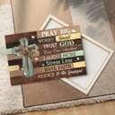 Cross Pray Big Worry Small Trust God Canvas Wall Art
