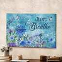 Butterfly Spring Just Breathe Canvas Wall Art