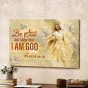 Christian Jesus Psalm 46:10 Be Still And Know That I Am God Canvas Wall Art