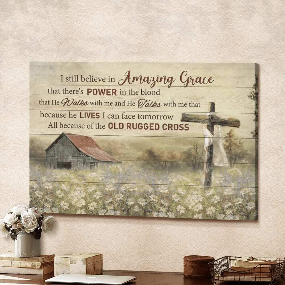 All Because Of The Old Rugged Cross Jesus Christian Canvas Wall Art