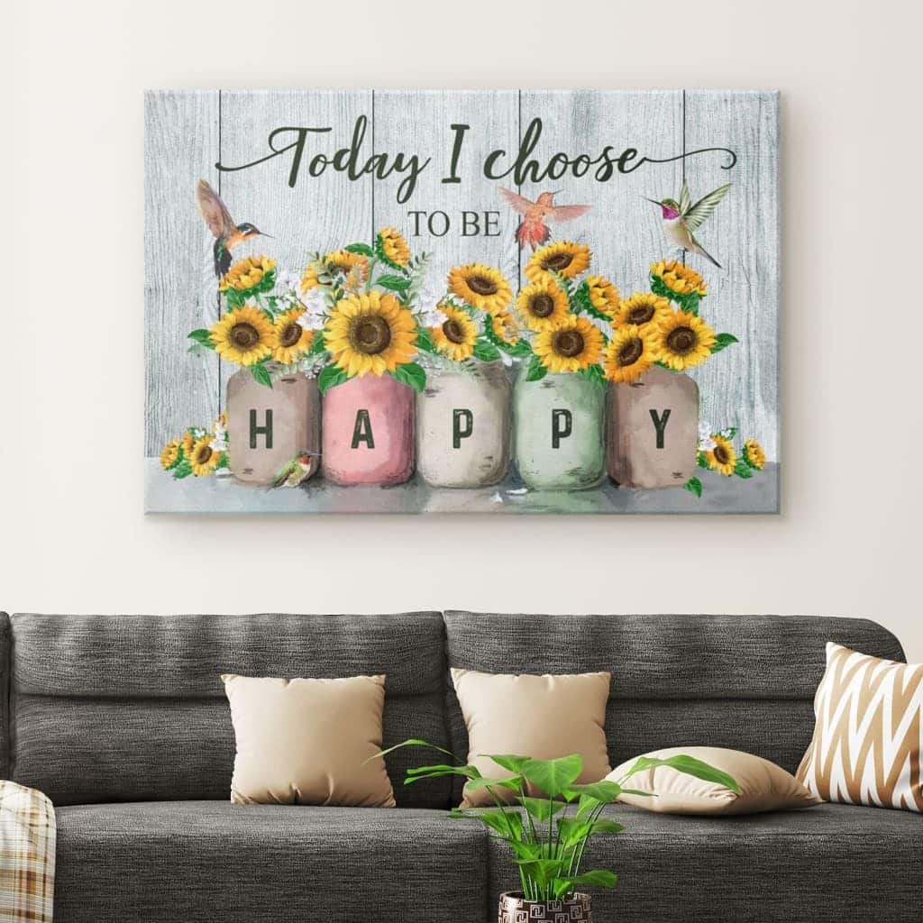 Christian Canvas Wall Art Today I Choose To Be Happy