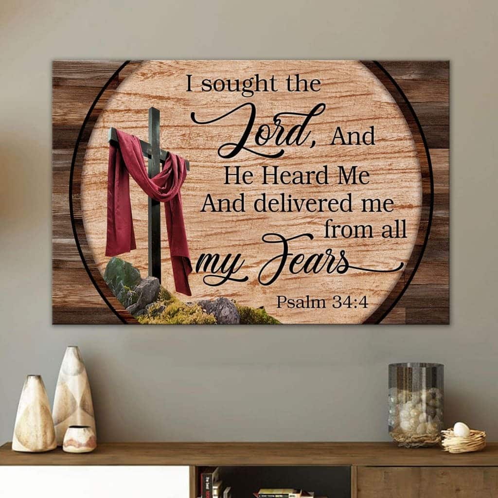 Psalm 34:4 I Sought The Lord And He Heard Me Canvas Wall Art Psalm 34:4 I Sought The Lord And He Heard Me Canvas Wall Art