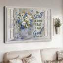 Christian Psalm 46:10 Be Still And Know That I Am God Canvas Wall Art Daisy Flower