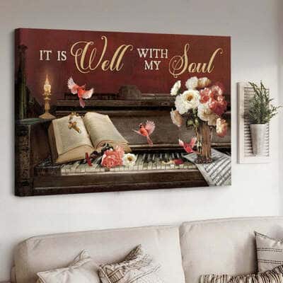 Christian Canvas Wall Art Cross It Is Well With My Soul