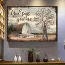 Christian God Says You Are Canvas Wall Art Windmill Farm
