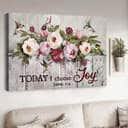 Christian James 1:2 Today I Choose Joy Canvas Wall Art Peony Hummingbirds