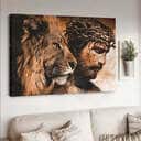 Jesus Christian Canvas Wall Art Lion Crown Of Thorn