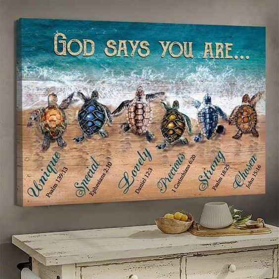 Christian Turtles God Says You Are Canvas Wall Art