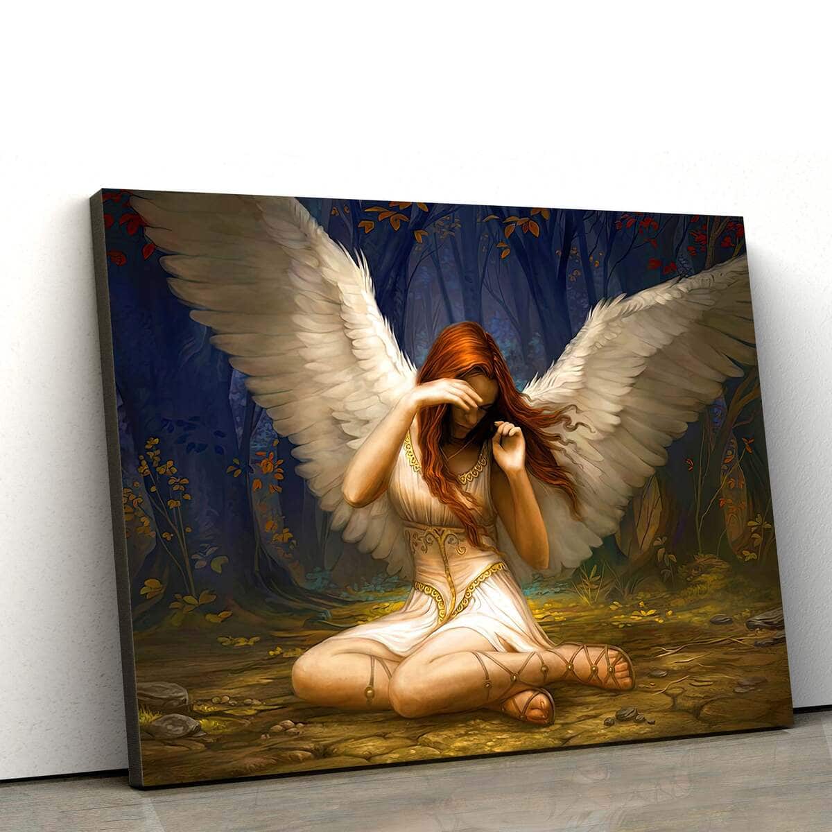 Christian Angel Girl Canvas Wall Art