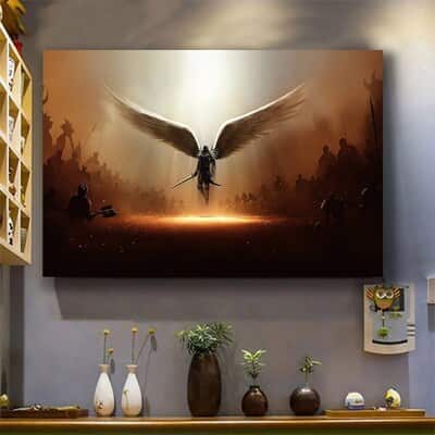 Christian Canvas Wall Art Wings Of God Warrior
