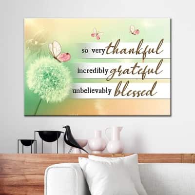 Jesus Christian Canvas Wall Art So Very Thankful Incredibly Grateful Unbelievably Blessed