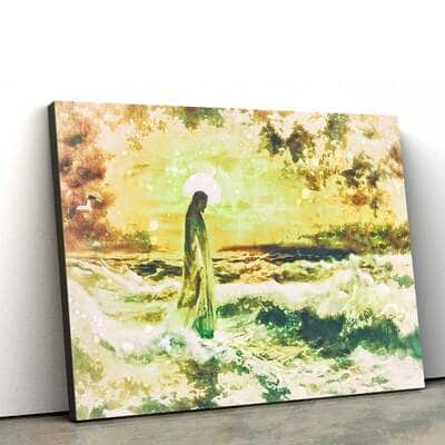 Jesus Walks On Water Christian Canvas Wall Art
