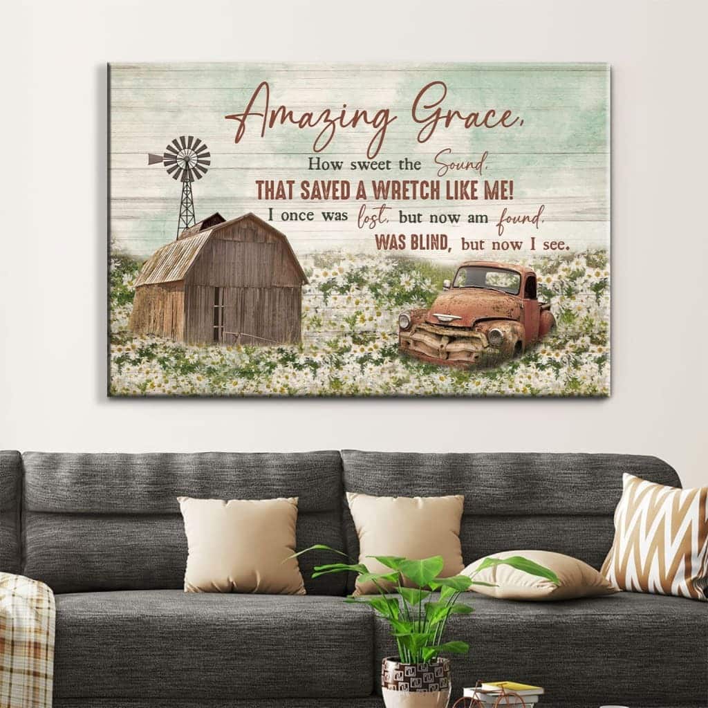 Christian Canvas Wall Art Farmhouse Amazing Grace How Sweet The Sound Christian Canvas Wall Art Farmhouse Amazing Grace How Sweet The Sound
