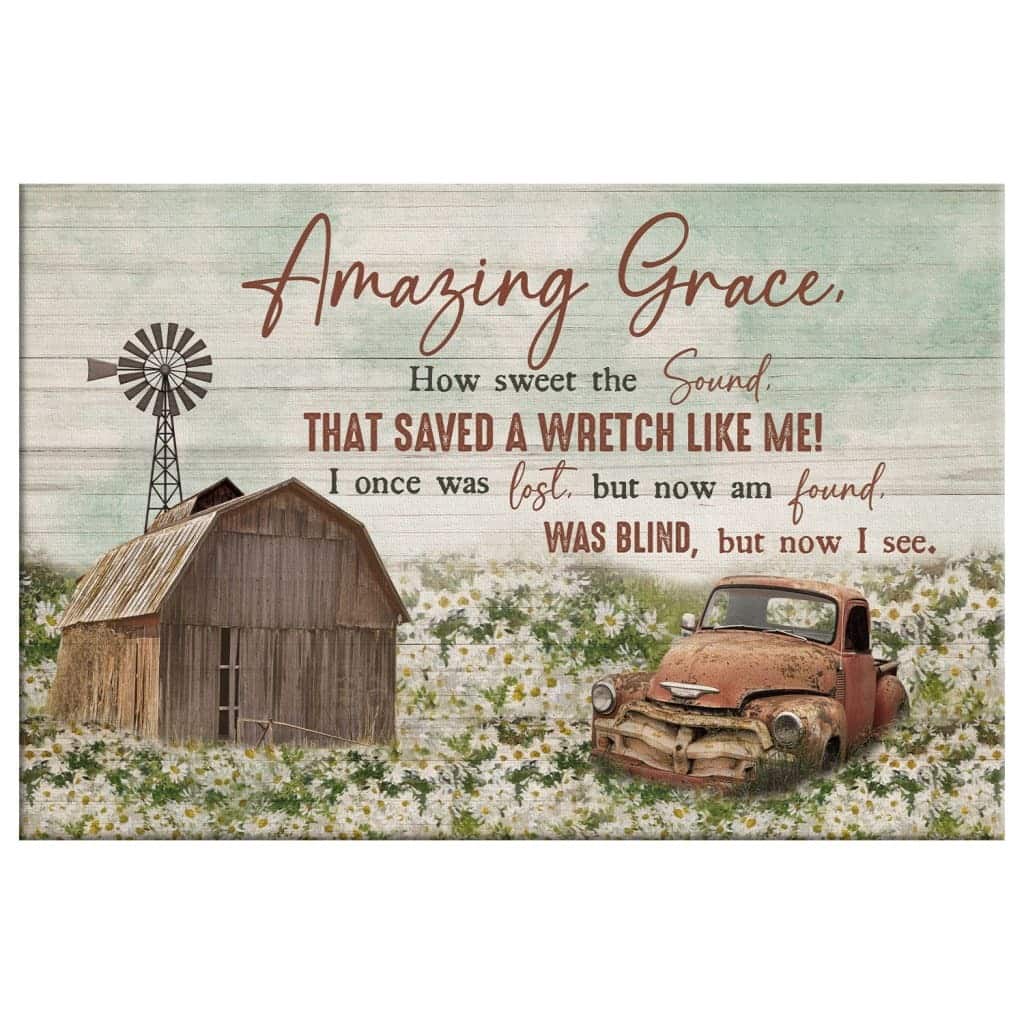Christian Canvas Wall Art Farmhouse Amazing Grace How Sweet The Sound Christian Canvas Wall Art Farmhouse Amazing Grace How Sweet The Sound