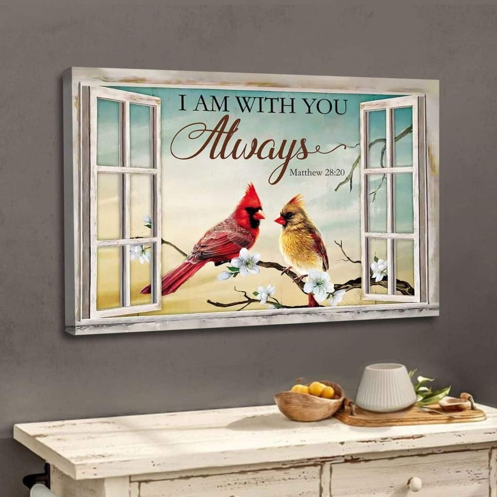 Christian Canvas Wall Art Matthew 28:20 I Am With You Always