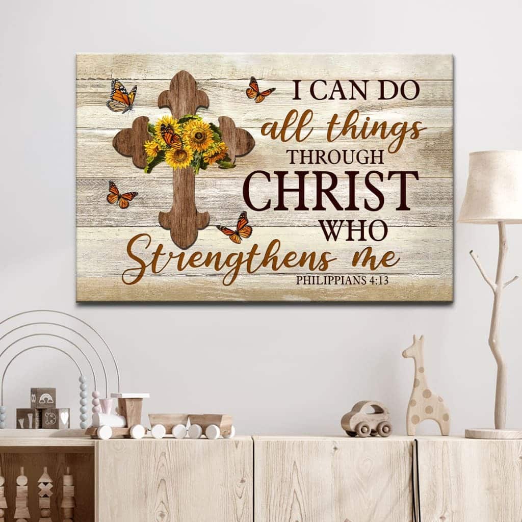 Christian Philippians 4:13 I Can Do All Things Through Christ Canvas Wall Art Christian Philippians 4:13 I Can Do All Things Through Christ Canvas Wall Art