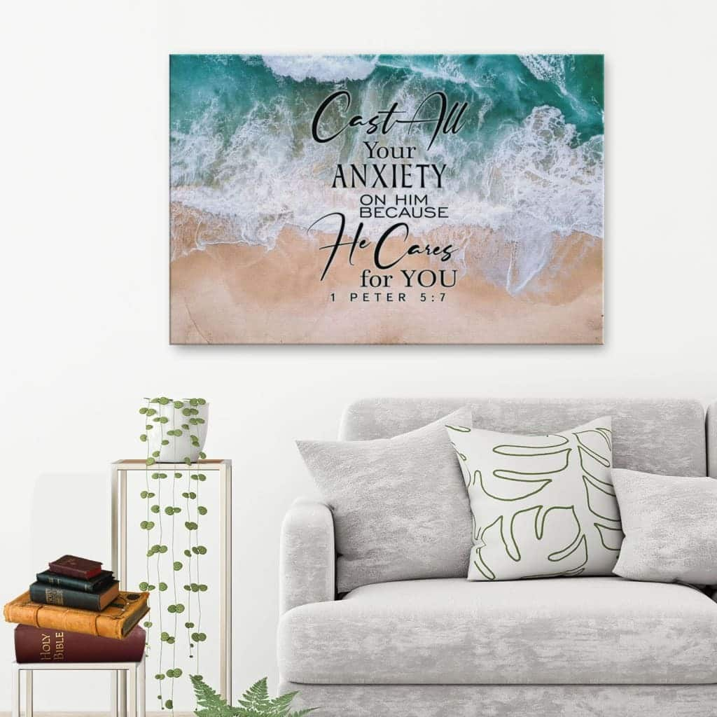 Christian Canvas Wall Art Cast All Your Anxiety On Him