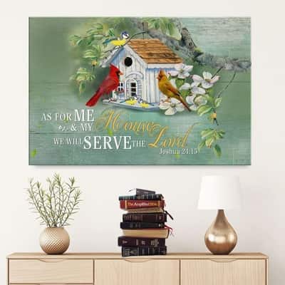 Christian Canvas Wall Art Joshua 24:15 We Will Serve The Lord