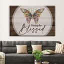 Christian Simply Blessed Canvas Wall Art Butterflies