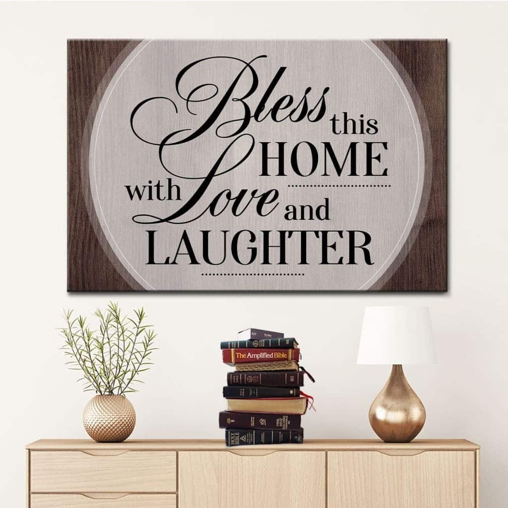 Christian Canvas Wall Art Bless This Home With Love And Laughter Christian Canvas Wall Art Bless This Home With Love And Laughter
