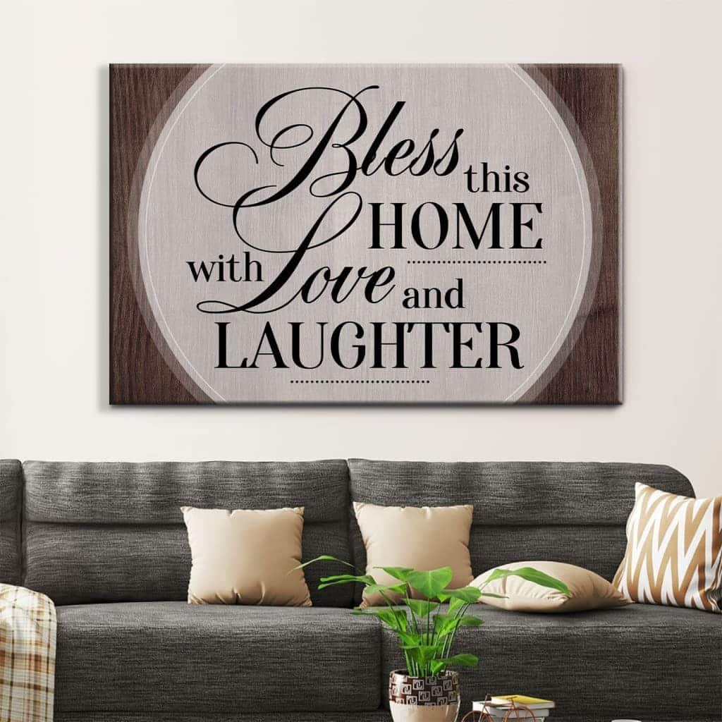 Christian Canvas Wall Art Bless This Home With Love And Laughter Christian Canvas Wall Art Bless This Home With Love And Laughter