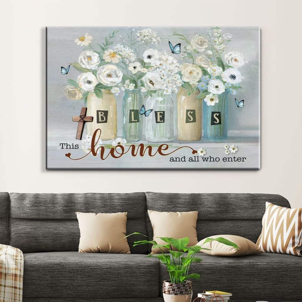 Christian Canvas Wall Art Bless This Home And All Who Enter Christian Canvas Wall Art Bless This Home And All Who Enter