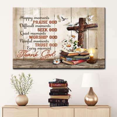 Christian Canvas Wall Art Happy Moments Praise God
