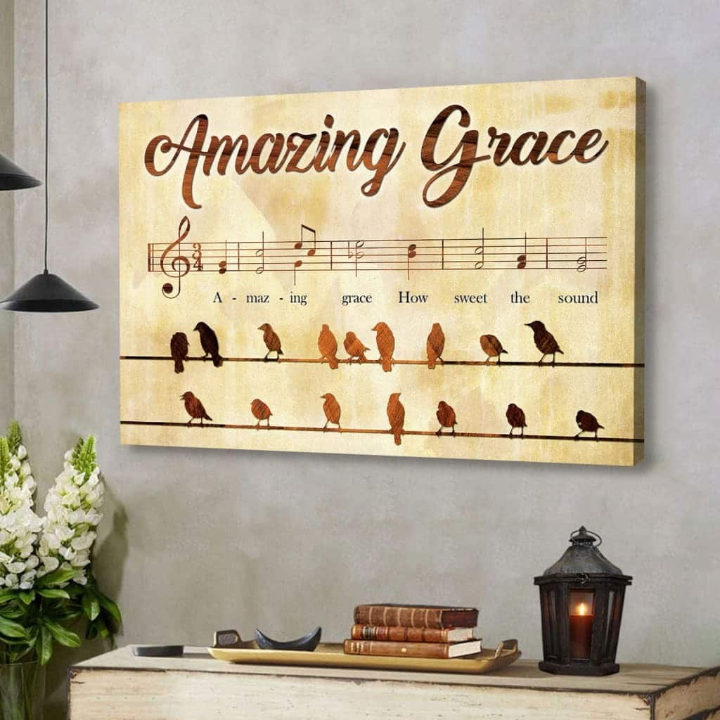 Christian Canvas Wall Art How Sweet The Sound Amazing Grace