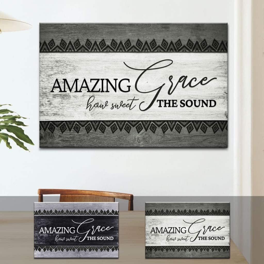Christian Canvas Wall Art Amazing Grace How Sweet The Sound Farmhouse Style Christian Canvas Wall Art Amazing Grace How Sweet The Sound Farmhouse Style