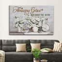 Christian Canvas Wall Art Amazing Grace How Sweet The Sound Butterfly Flowers
